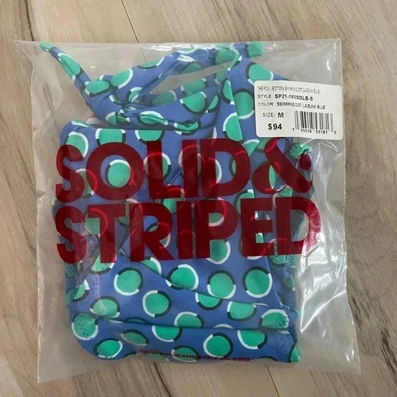 Solid & Striped The Roux Bikini Bottoms Cobalt Blue Polka Dot - Picture 8 of 12